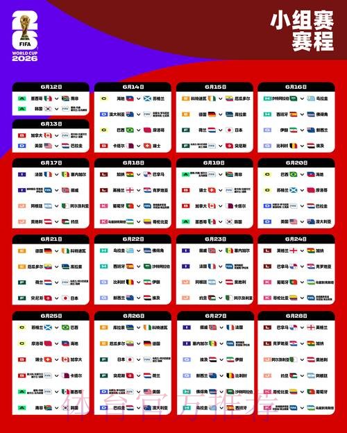 2026世界杯小组赛赛程今日全程直播官网入口